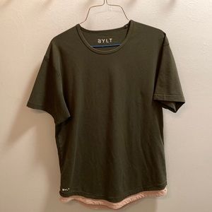 Bylt Basics Green and Tan layered tee